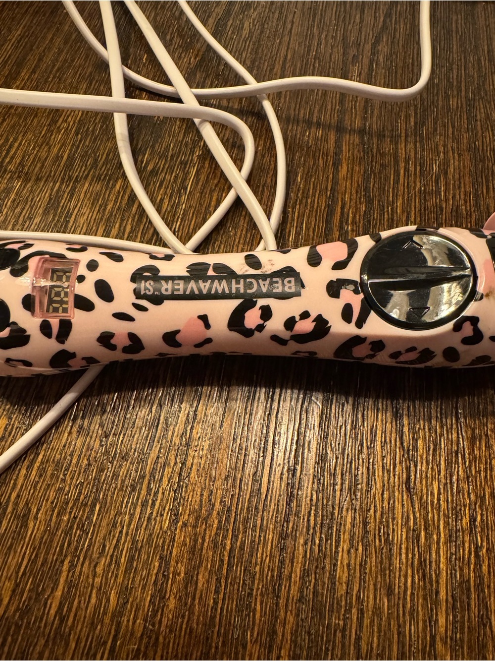Beachwaver S1 Pink Leopard Rotating Curling Iron